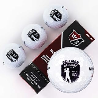 Wilson Sleeve of 3 Personalized Golf Balls for Men, Groomsmen Gift, Father of The Bride Gifts, Custom Design for Groomsmen, Officiant, Ushers, Best Man Golf Balls