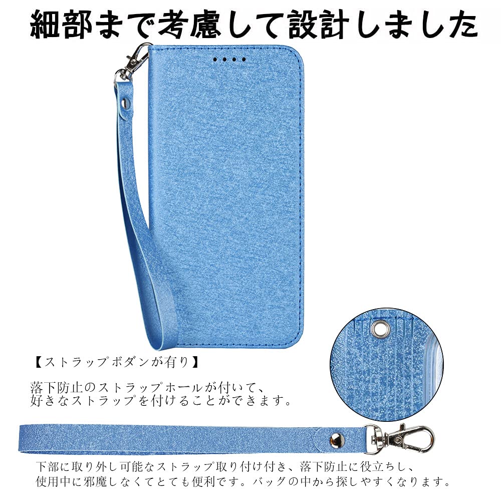 Cavor Galaxy A23E/A23 5G SC-56C/SCG18 ケース手帳型 Galaxy A23E手帳型ケース 財布型Galaxy A23EPUレザーGalaxy A23 5G手帳型 ケース SC-56Cカバー Galaxy A23E携帯カバークレジットカードスロット付きノートブック型スタンドホルダー SCG18カバー内蔵マグネット横置きスタンド 機能 超薄型【選べる5色】- ブルー - 5