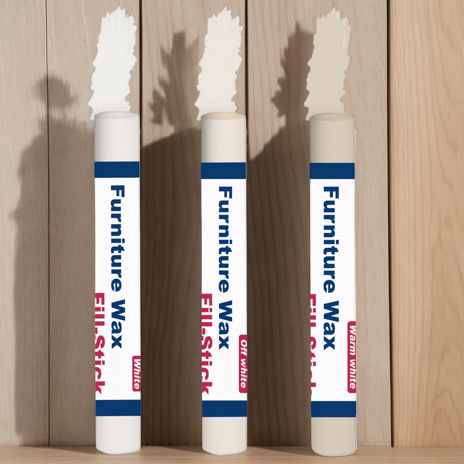 Wood Filler Sticks 3 Colors White Wax Fill Stick Wood Repair Kit for Scratches Crack Scuffs Gouges on — view 8