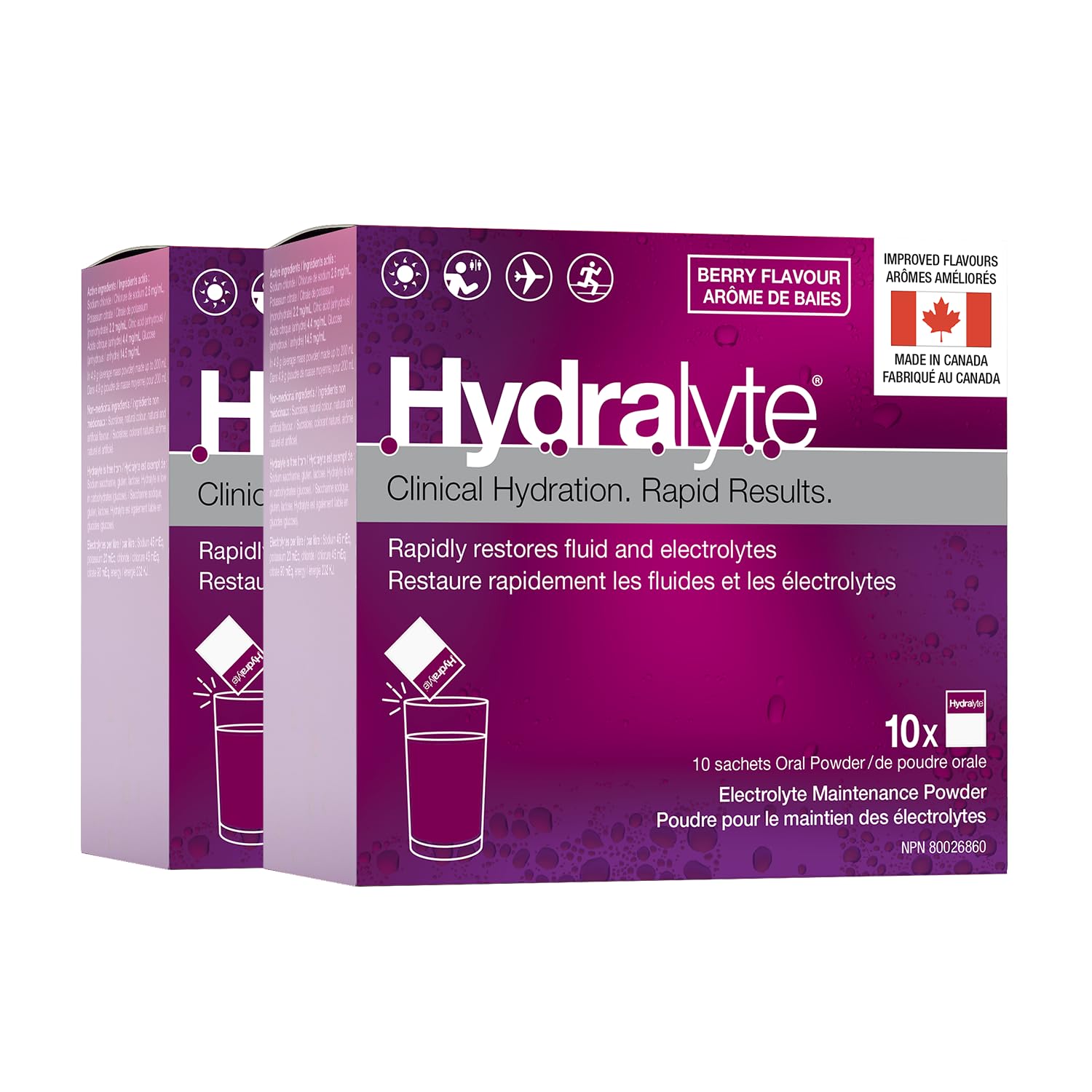 HydraLyte Electrolyte Powder, Berry Flavoured Hydration Powder
