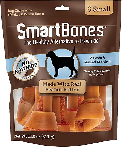 SmartBones Masticables pequeños regala a tu perro un masticable sin cuero crudo hecho con carne y verduras reales