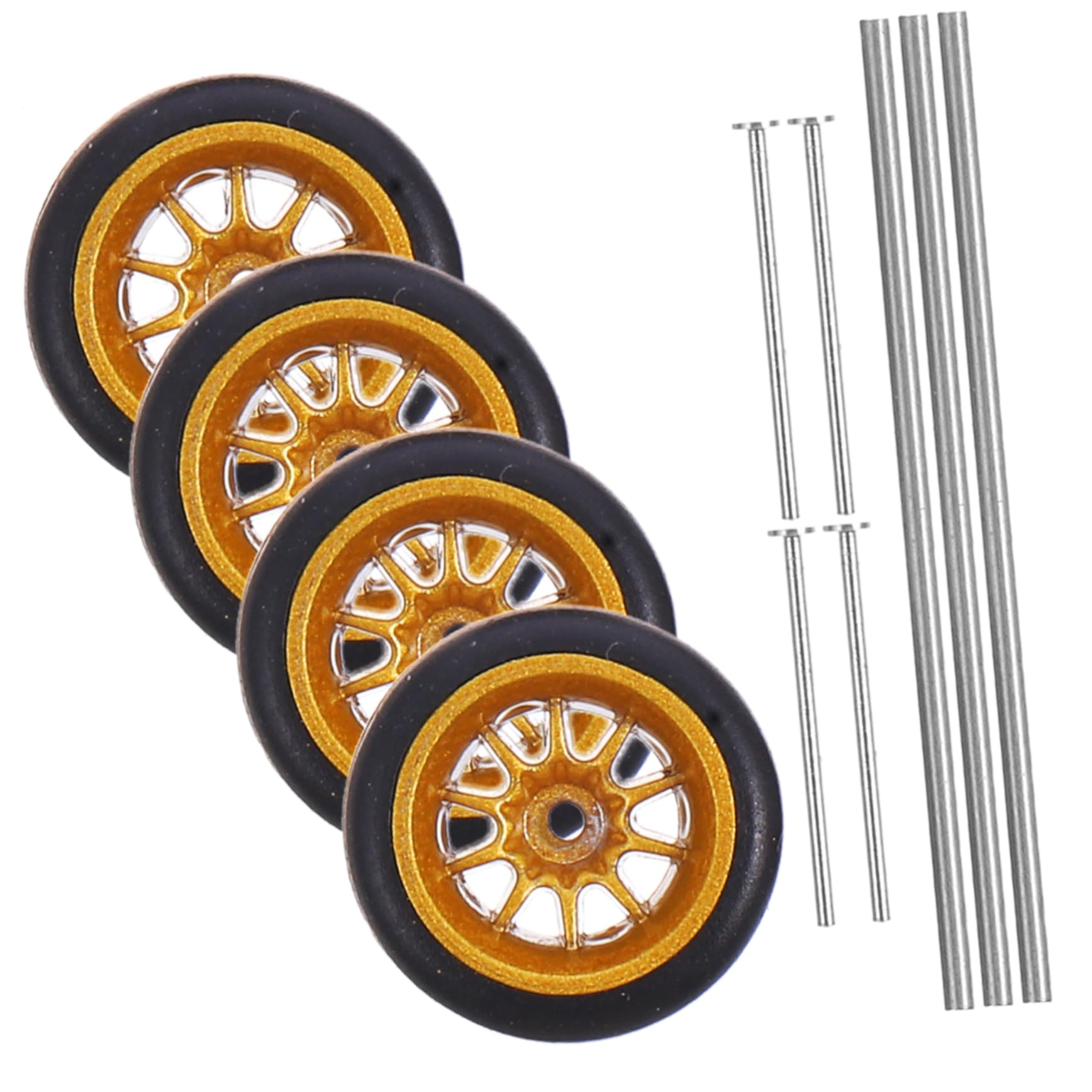 Lot De 10 Roues Caoutchouc 28 Mm Avec 5 Axes – Pour Modélisme, Voitures RC, Jouets à Construire