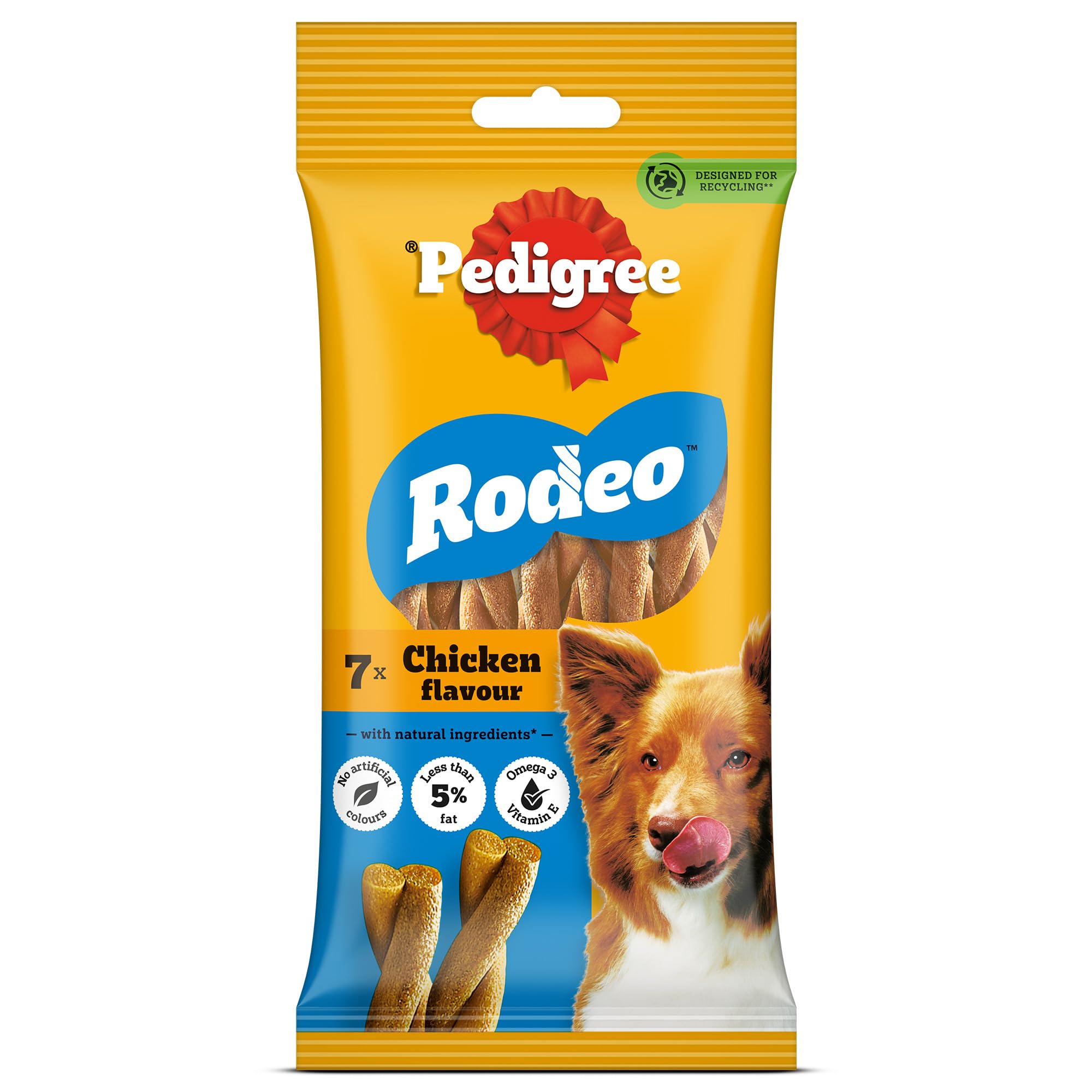 Pedigree Rodeo Dog Treats With Chicken, 7 Sticks, 123g