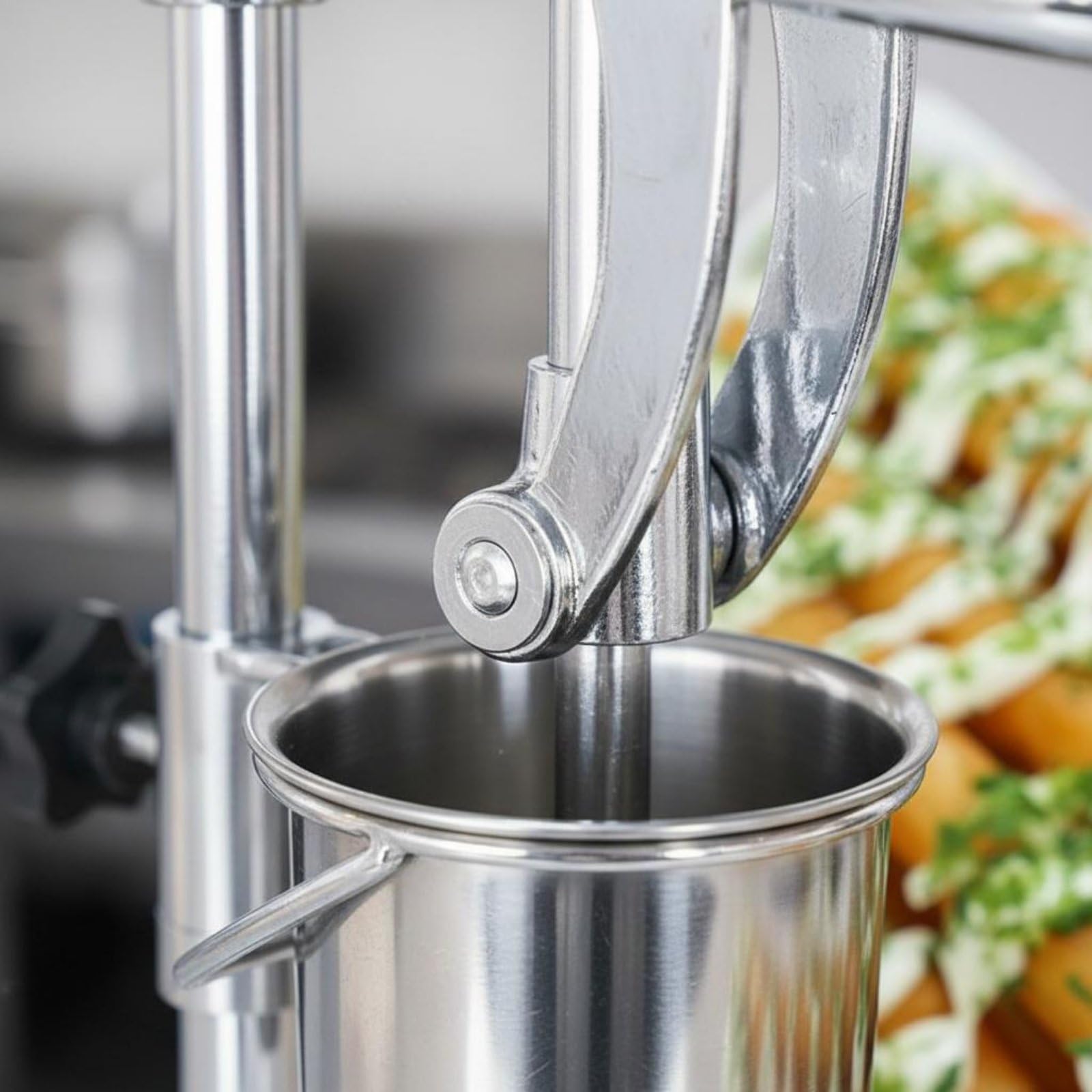 Macchina Patatine Fritte Pressa Patate Estrusore Formatore Manuale in Acciaio Inox 304 E Lega Patatine Uniformi 30cm con Doppio Stampo Adatta a Bar Banchi Snack Casa