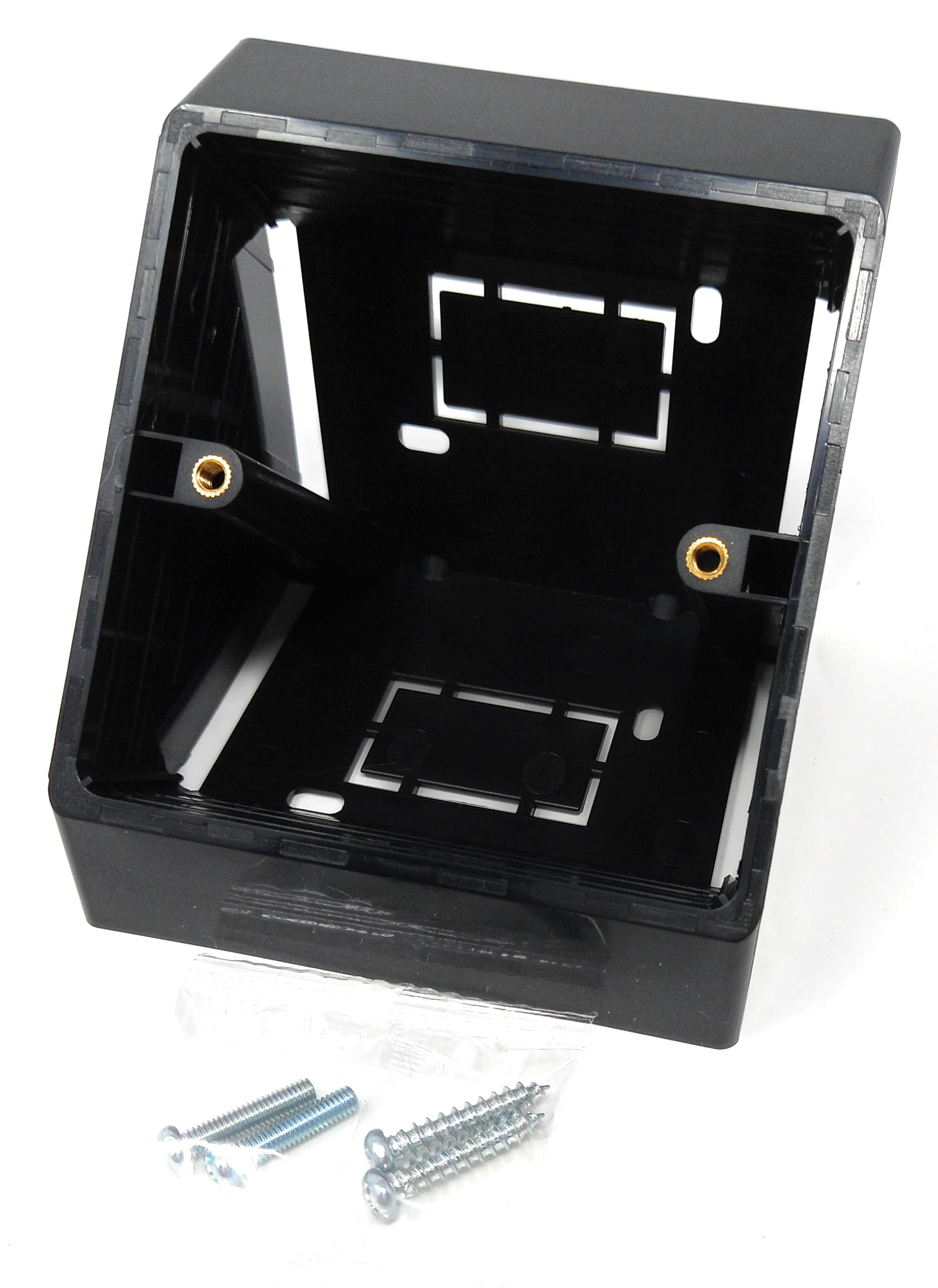 1pcs. 1 Gang Pattress Electrical Back Box - 45 Degree Angled Surface Mount, 85mm x 85mm for Faceplates and Workbench Installations, Black (1) - Image 2