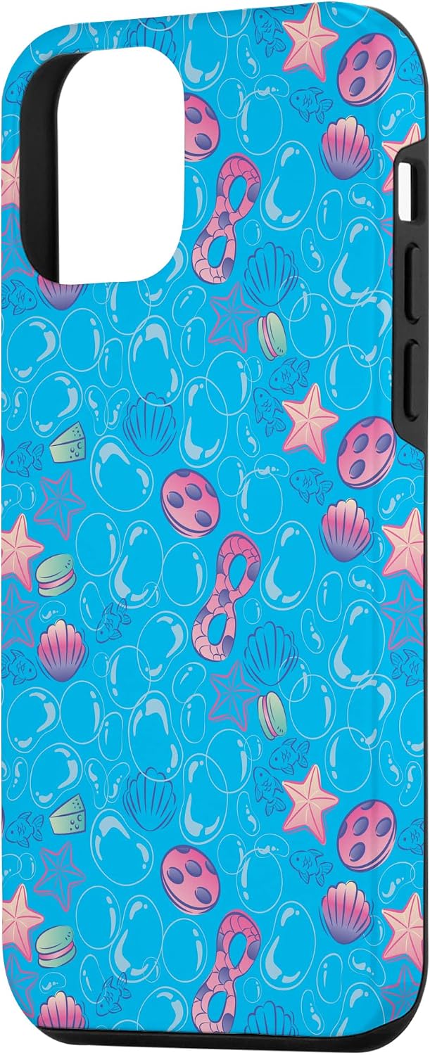 iPhone 12 mini Miraculous Ladybug Aqua Summer Blue Bubbles Pattern Case