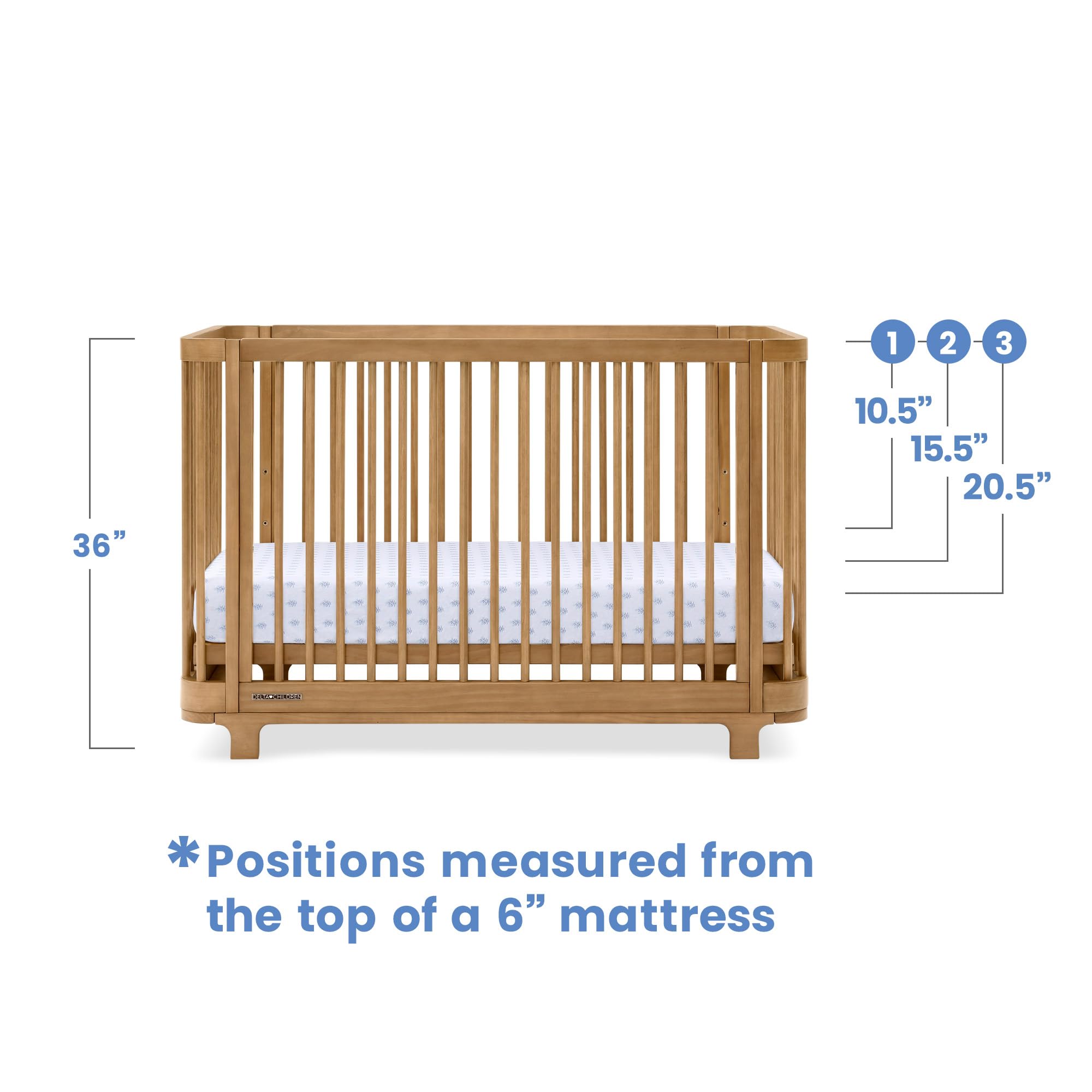 Amazon.com : Delta Children Nest 4-in-1 Convertible Crib, Acorn : Baby