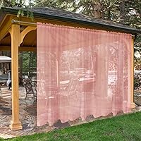 Vista 1 de SpaceDresser Cortinas traslúcidas impermeables para patio y exteriores 1 panel de cortina transparente con bolsillo para barra para sala de estar