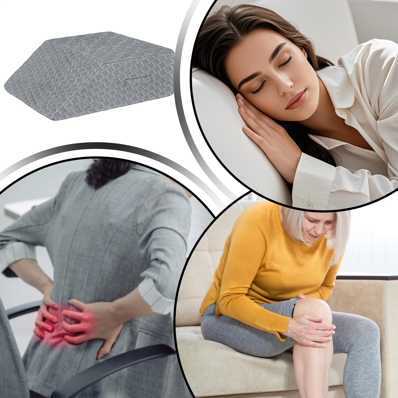 Beinkissen, Beinkeil, ergonomische Unterstützung, Memory-Schaum-Kissen, 60 x 50 x 20 cm, ideal für Bettnutzung, Höhe, Schmerzlinderung, Lesen, Entspannung und Komfort zu Hause