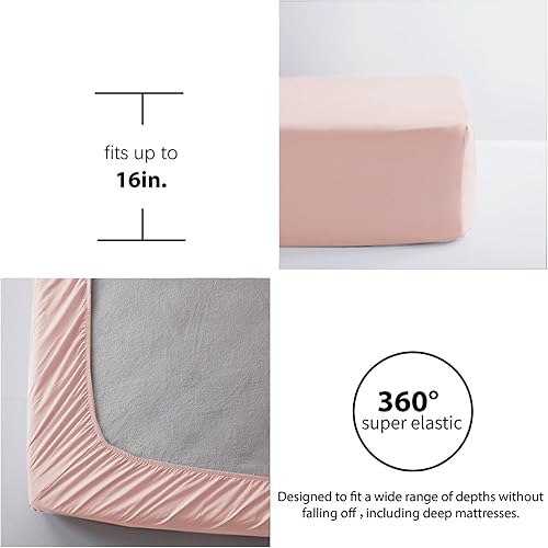 Miniatura 7 de Anluoer Juego de edredón Queen de 7 piezas, ropa de cama rosa en una bolsa con sábanas, juegos de ropa de cama con volantes para todas las