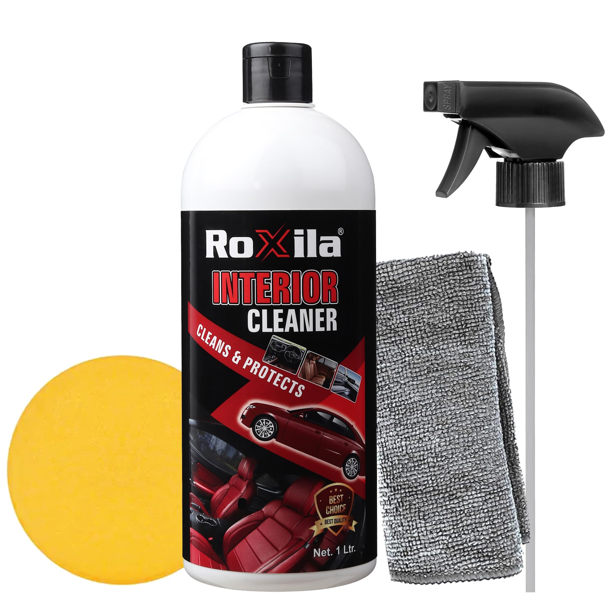 Roxila Car Multipurpose Cleaner and Protectant with Microfiber Cloth - All Interior Surfaces Including Car Seat Cleaner and Leather and Fabric - Infused UV Blockers Protect from Fading-image-42