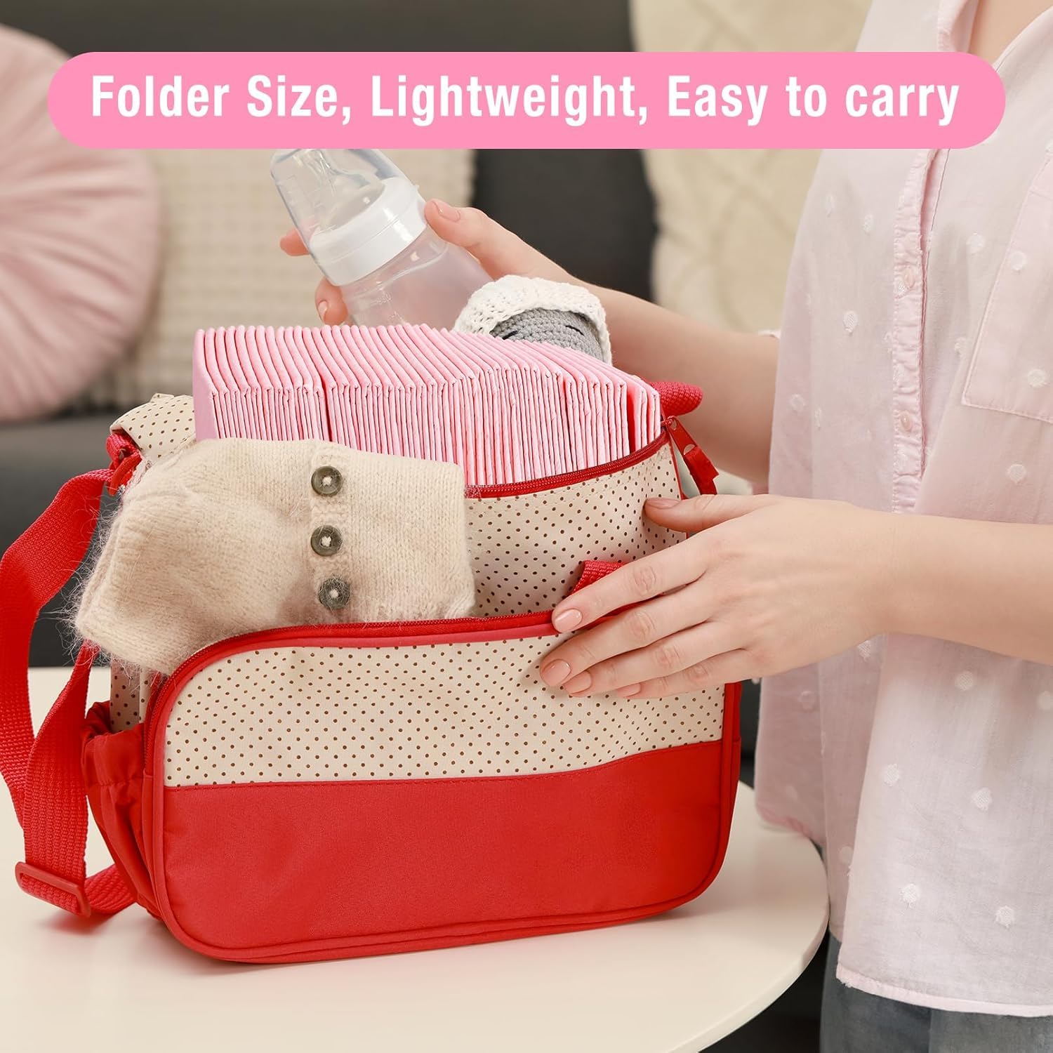 100 Stück Wickelunterlage Einweg, 33 x 45cm Baby Changing Mat für Unterwegs, Inkontinenzunterlage Wickelunterlage Einweg, Baby Wickelauflage, Rosa