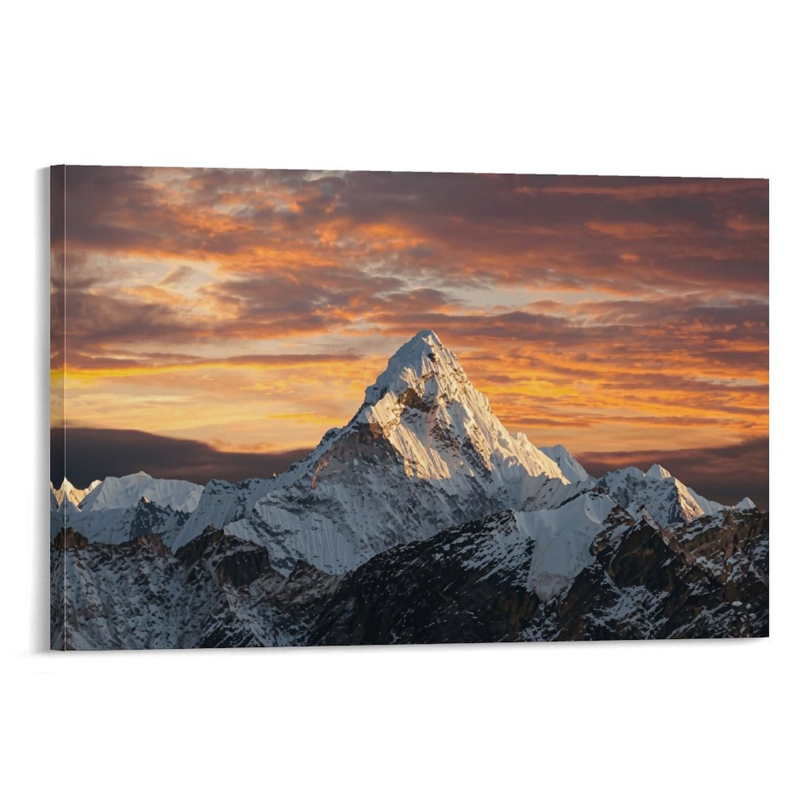 XPASHIQWC Snow Mountain Peak Wall Decor Poster Canvas Prints Picture Modern Canvas Wall Art Picture Wall Hanging for Home Decorations 20x30inch(50x75cm)