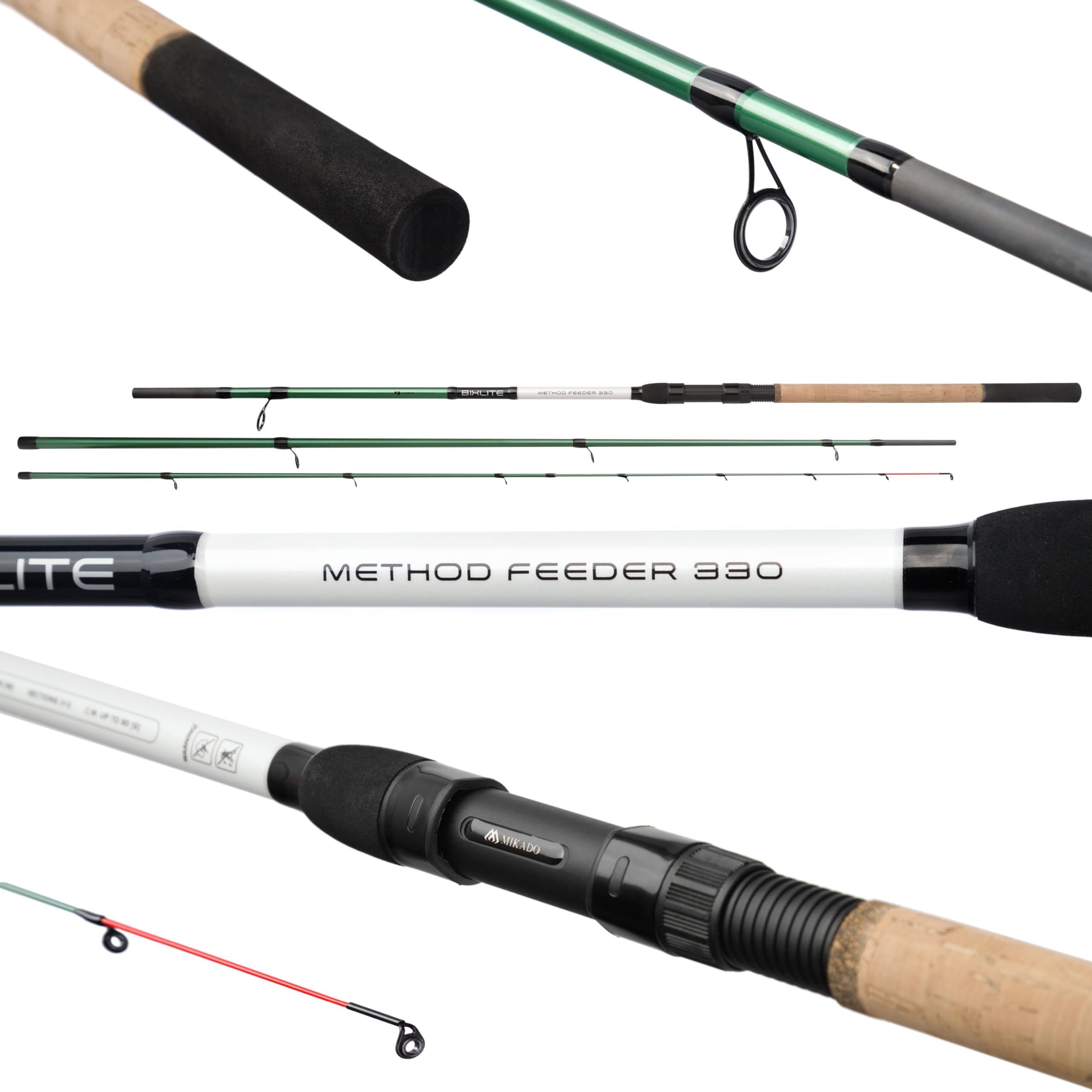 MIKADO BIXLITE Method Feeder Canne à pêche au feeder, Articles de Pêche, 3,30 m / 229 g/poids inférieur à 80 g
