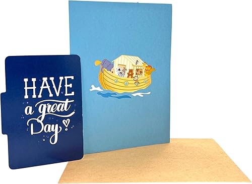 Miniatura 6 de Niumcraft Tarjeta de felicitación emergente 3D con diseño de animales, tamaño 5 x 7 pulgadas, incluye una tarjeta de notas y sobre a juego