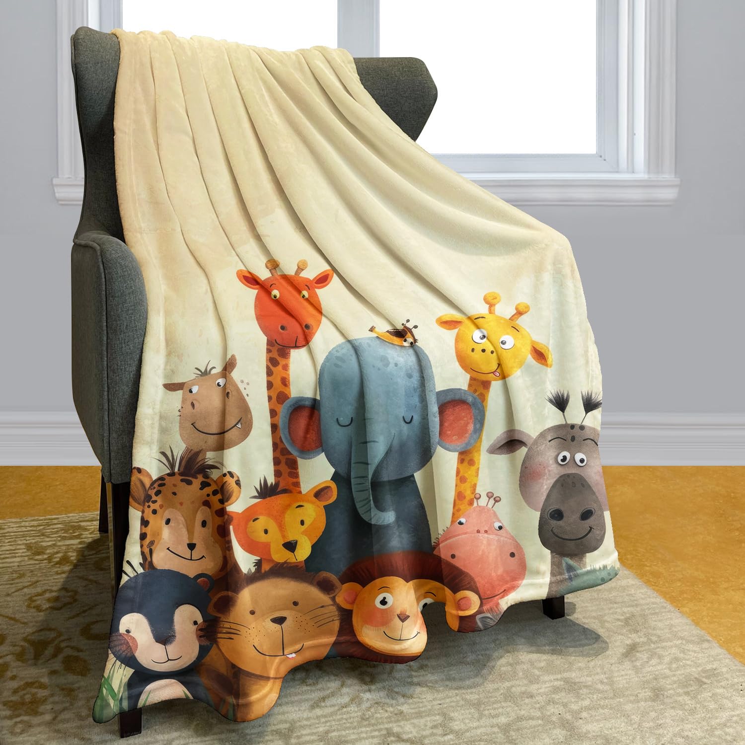 YISUMEI Kuscheldecke Fleece Decke 135 x 200 cm Baby Tiere