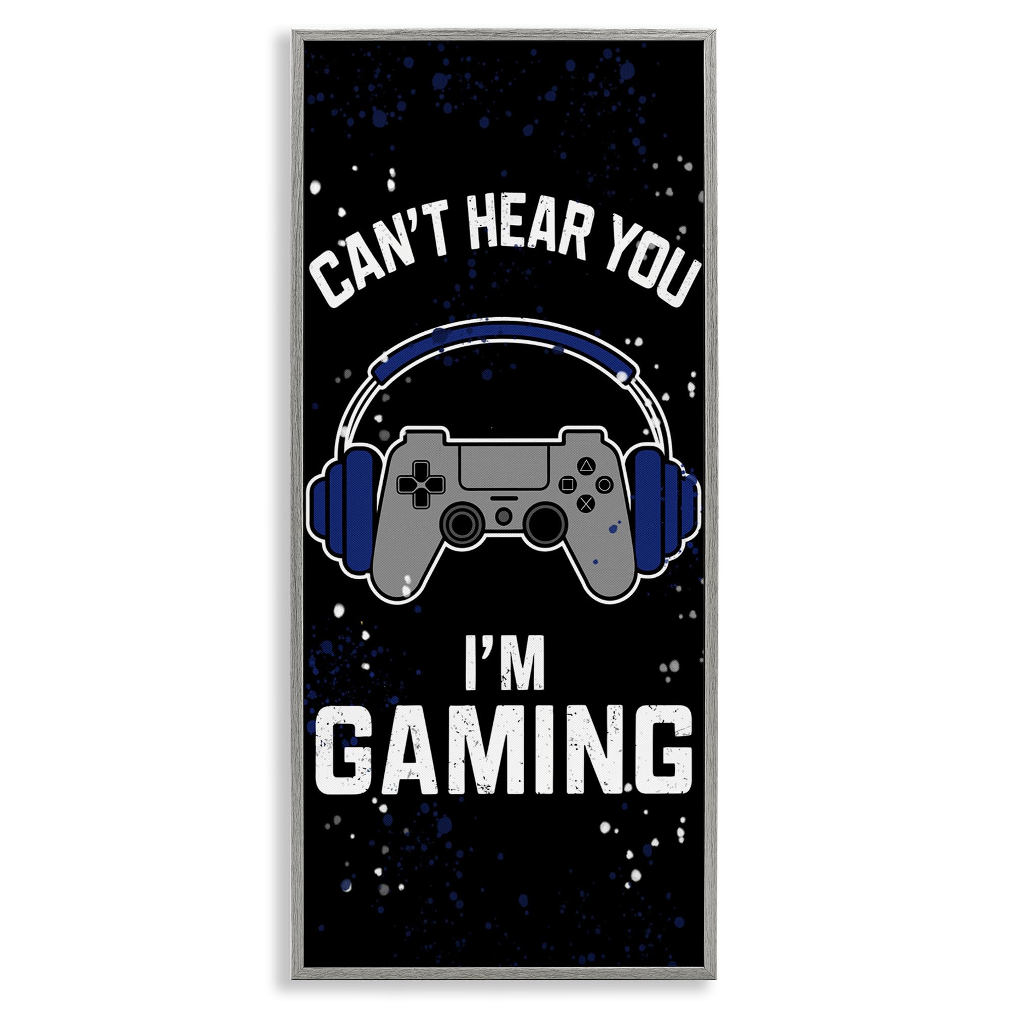 Stupell Industries Farmhouse Gray (Textured) Gaming Quote, 13 X 30 Inch Framed Giclée Print