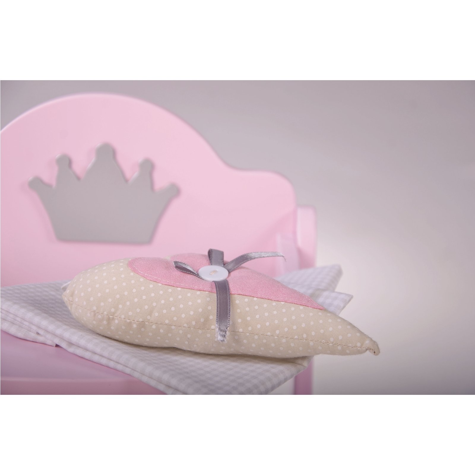 roba Krzesełko do karmienia dla lalek z serii 'Prinzessin Sophie', dla lalek i lalki niemowlęcej, różowe/srebrne z koroną