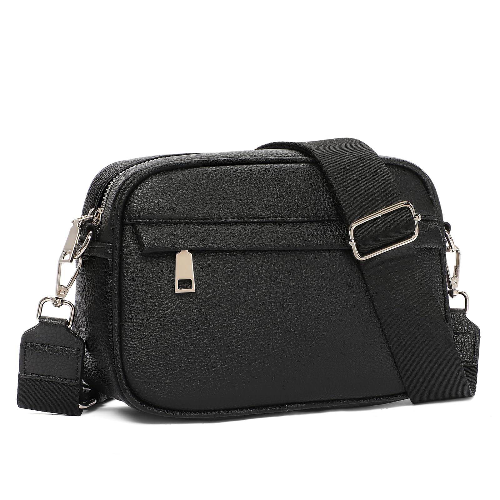 Sacoche crossbody femme cuir vegan grand format multi-compartiment sangle large - 8