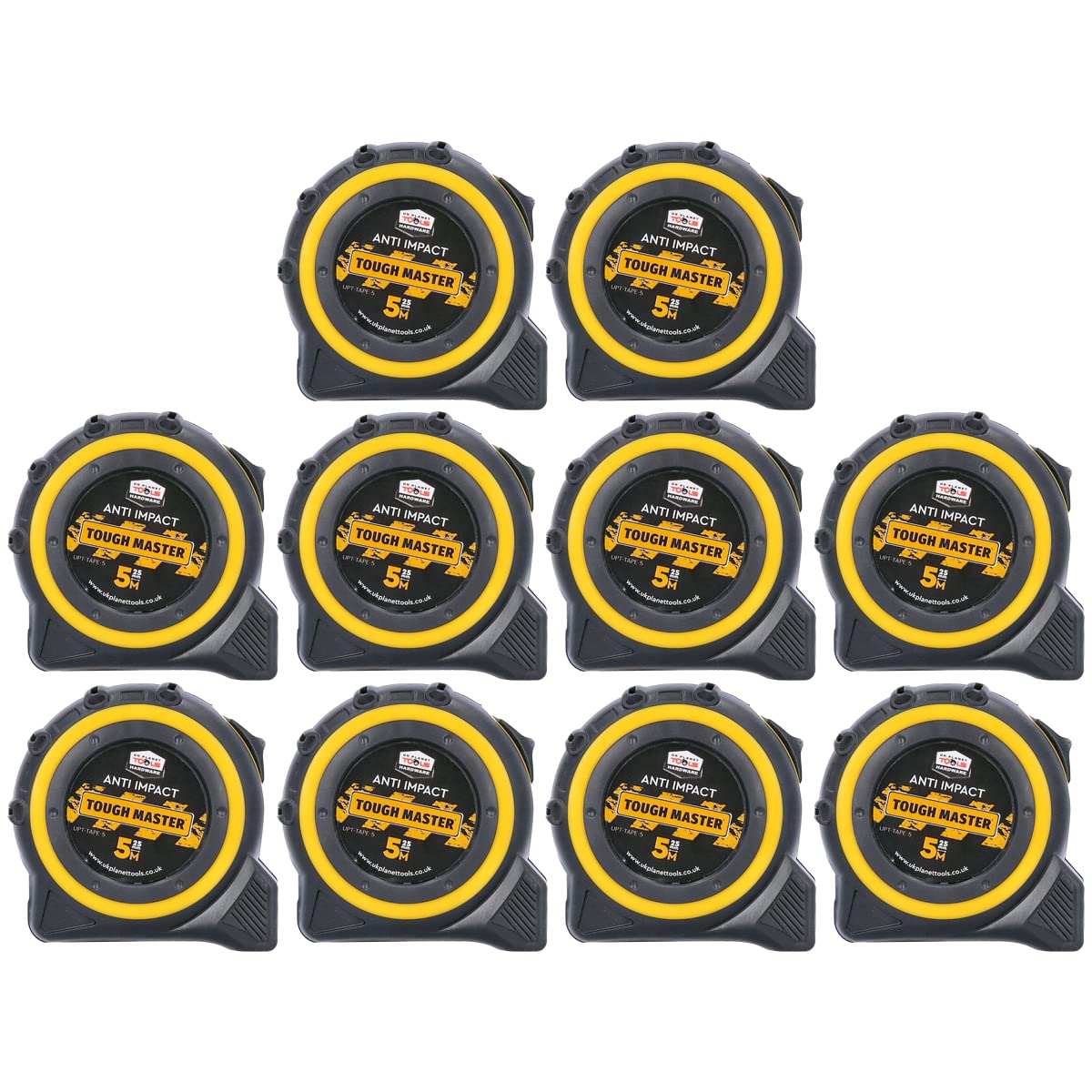 TOUGH MASTER Pocket Tape Measures Metric/Imperial 5M/16ft Anti-Impact 25mm Wide Tapes (10) — image 1