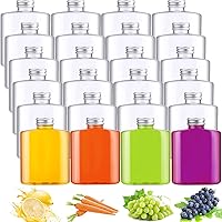 Vista 1 de Thenshop Paquete de 24 botellas de plástico con tapas, botellas de jugo transparentes, botella de agua plana, botella de plástico reutilizable, mini