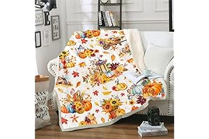 Fall Throw Blanket, Pumpkin Autumn Plush Fall Decor Blanket