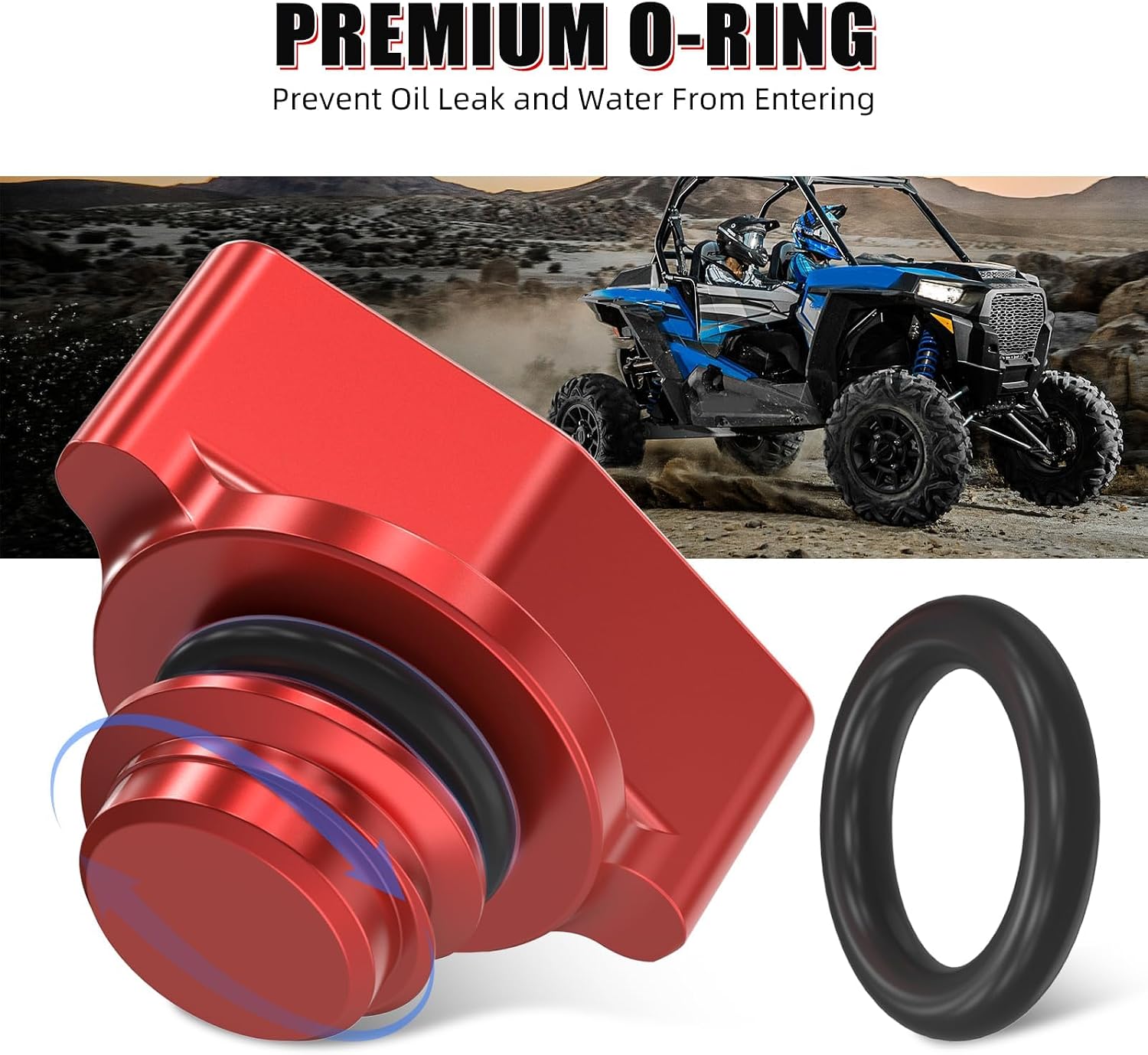 NICECNC Red Clutch Cover Drain Plug Compatible with Polaris General 4 1000 EPS 2017-2018, Ranger 800 HD EPS 2010-2011, RZR Trail S Sport 2023, XP Edition XP Ultimate 2024, See Fitments