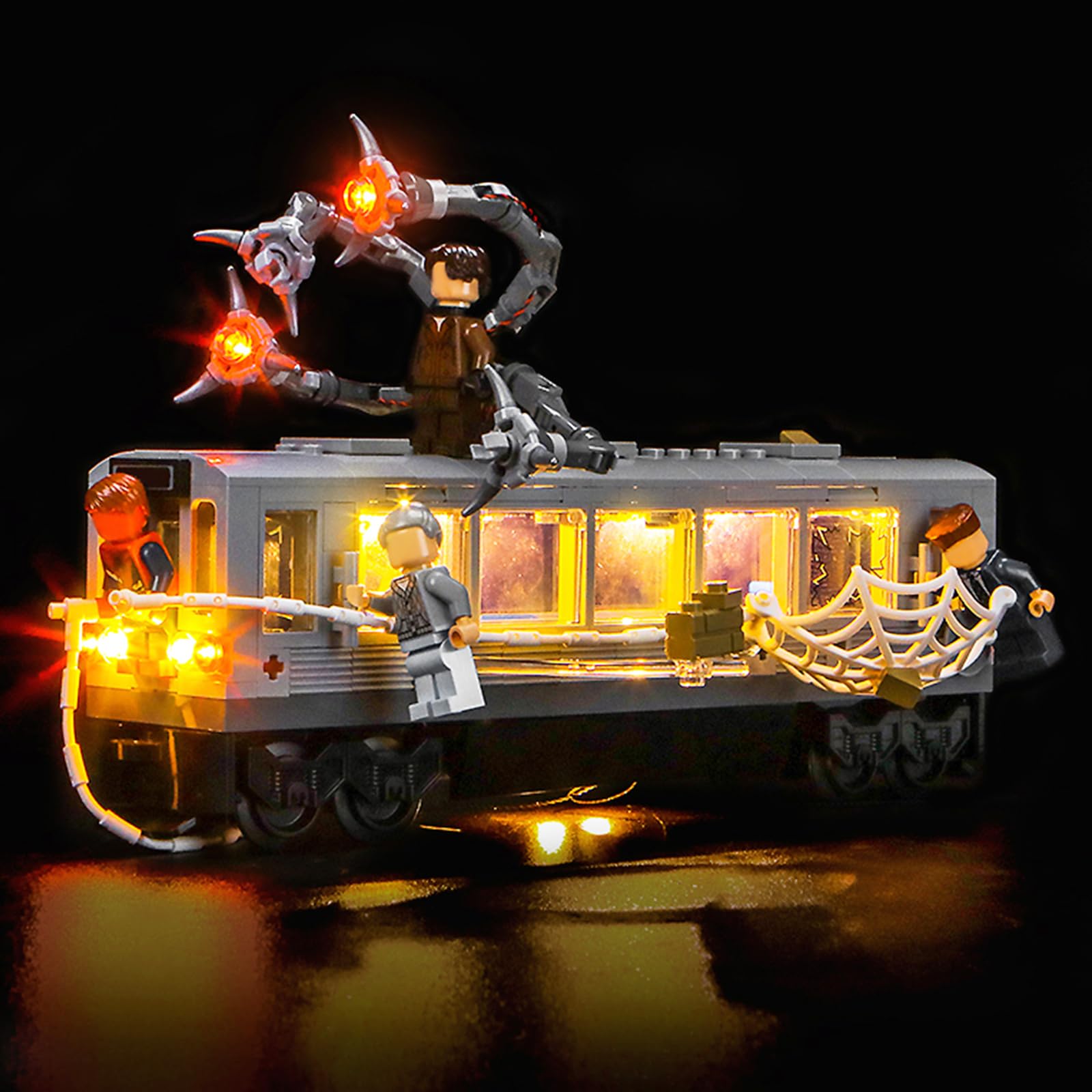 LocoLee Licht Kompatibel mit Lego 76321 Spider-Man vs. Doc Ock Subway Train Scene (Kein - Lego-Set) Maßgeschneiderte Dekorative Beleuchtung Set Compatible with Lego Showdown in der U-Bahn