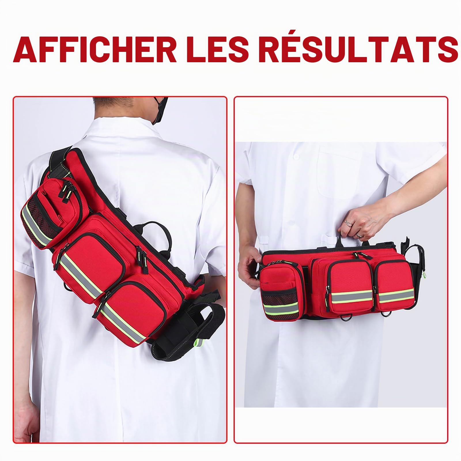 Sac banane de premiers secours vide, grand sac médical d'urgence, sac de traumatisme avec plusieurs poches et sangle réglable pour sauveteur, premiers intervenants, randonnée, voyage