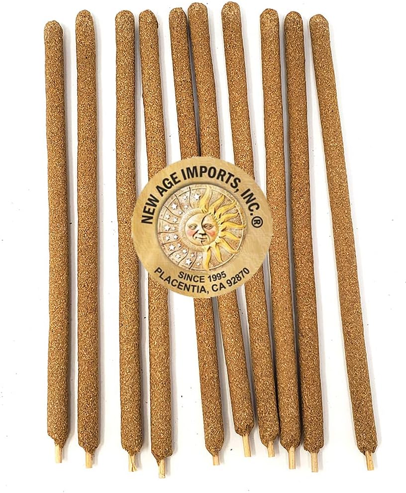 New Age Imports, Inc. Premium Palo Santo & Eucalyptus 7-8" Size Hand Rolled Incense Sticks. Great for Meditation, Smudging, Spiritual Cleansing. (10 Sticks Pack)