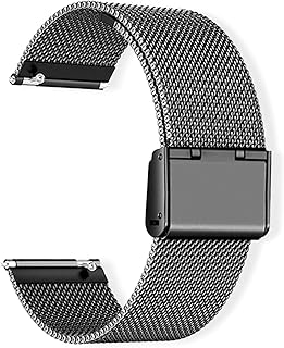 [Etsbaocy] 20mm 交換用バンド Garmin vívomove Trend/Garmin Venu Sq 2/Venu Sq 2 Music/Garmin Move Sport 対応 交換ベルト メッシュ織り テンレスバンド 替えバンド 金属ベルト Garmin Venu/Venu Sq/Venu Sq Music 用 バンド - 黒色