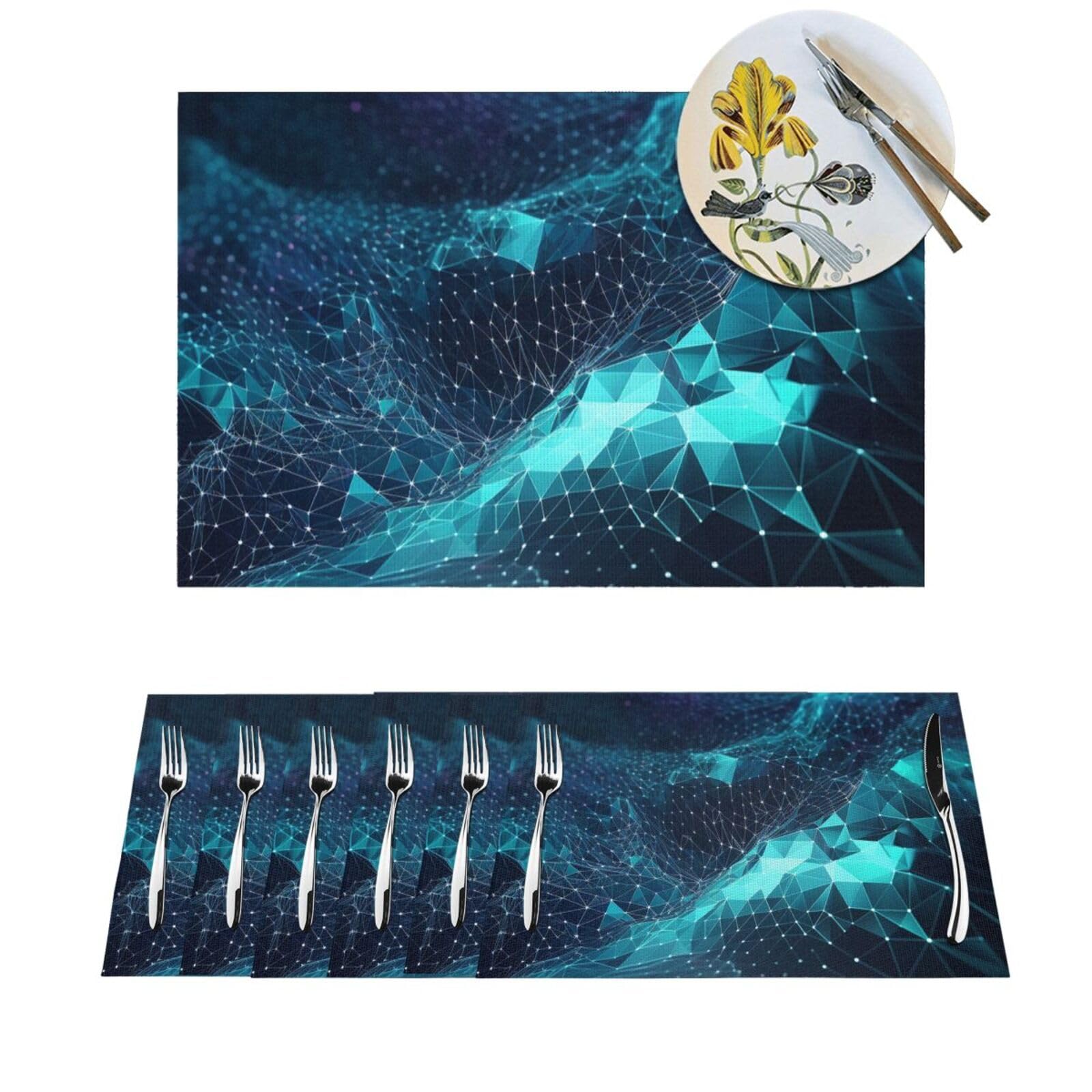 Sets de table antidérapants et résistants à la chaleur lot de 6 protections en PVC tressé