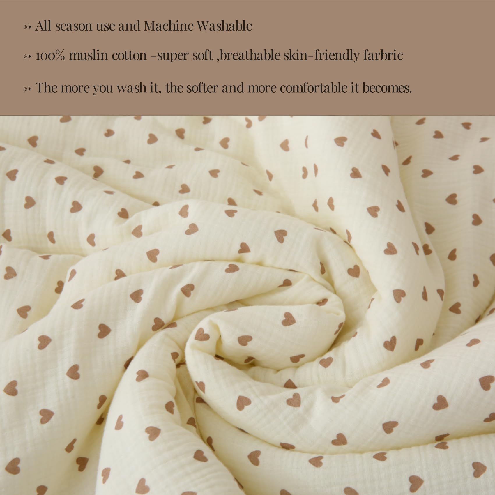 Edredón de muselina 100% algodón para cuna, manta reversible ultra suave y acogedora, mantas para niños y niñas para todas las estaciones, lavable a máquina, 41 x 48 pulgadas