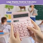 Basic Standard Calculators 12-Digit, Desktop Calculators with Big Button, Standard Function Calculator with Large LCD Display for Office, Home & Business Use, Automatic Sleep