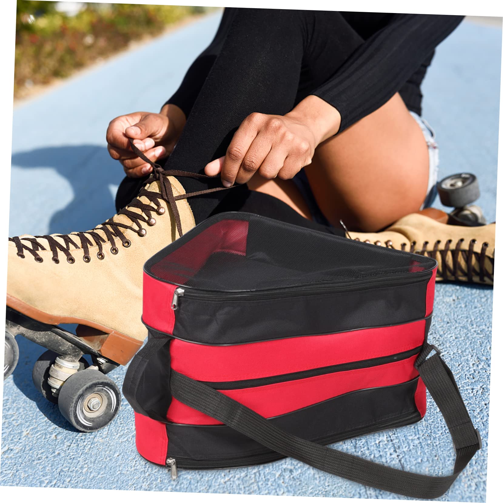 ifundom Borsa per Pattini da Ghiaccio Oxford, Chiusura a Cerniera e Cordino per Trasporto, 2 Pezzi, per Inline Skates e Roller Skates