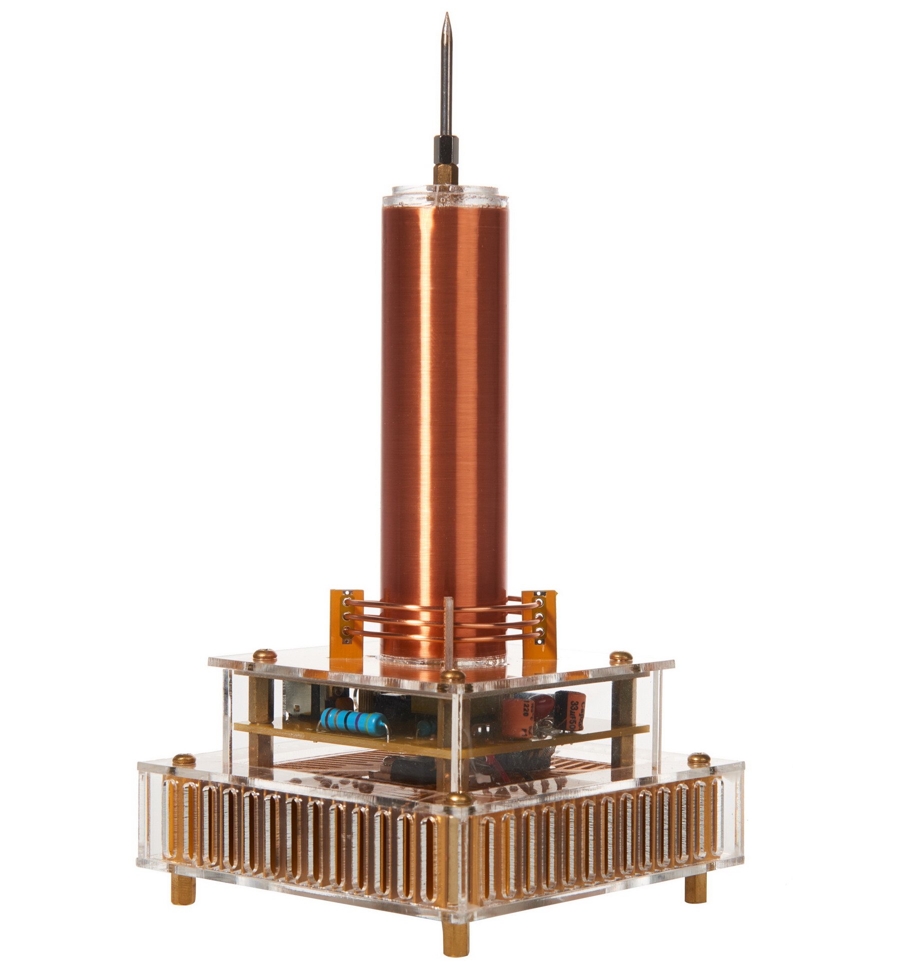 JoytechMusic Tesla Coil Acrylic Base Shell Arc Plasma Loudspeaker Wireless Transmission Experiment Desktop Toy Model (YS04)