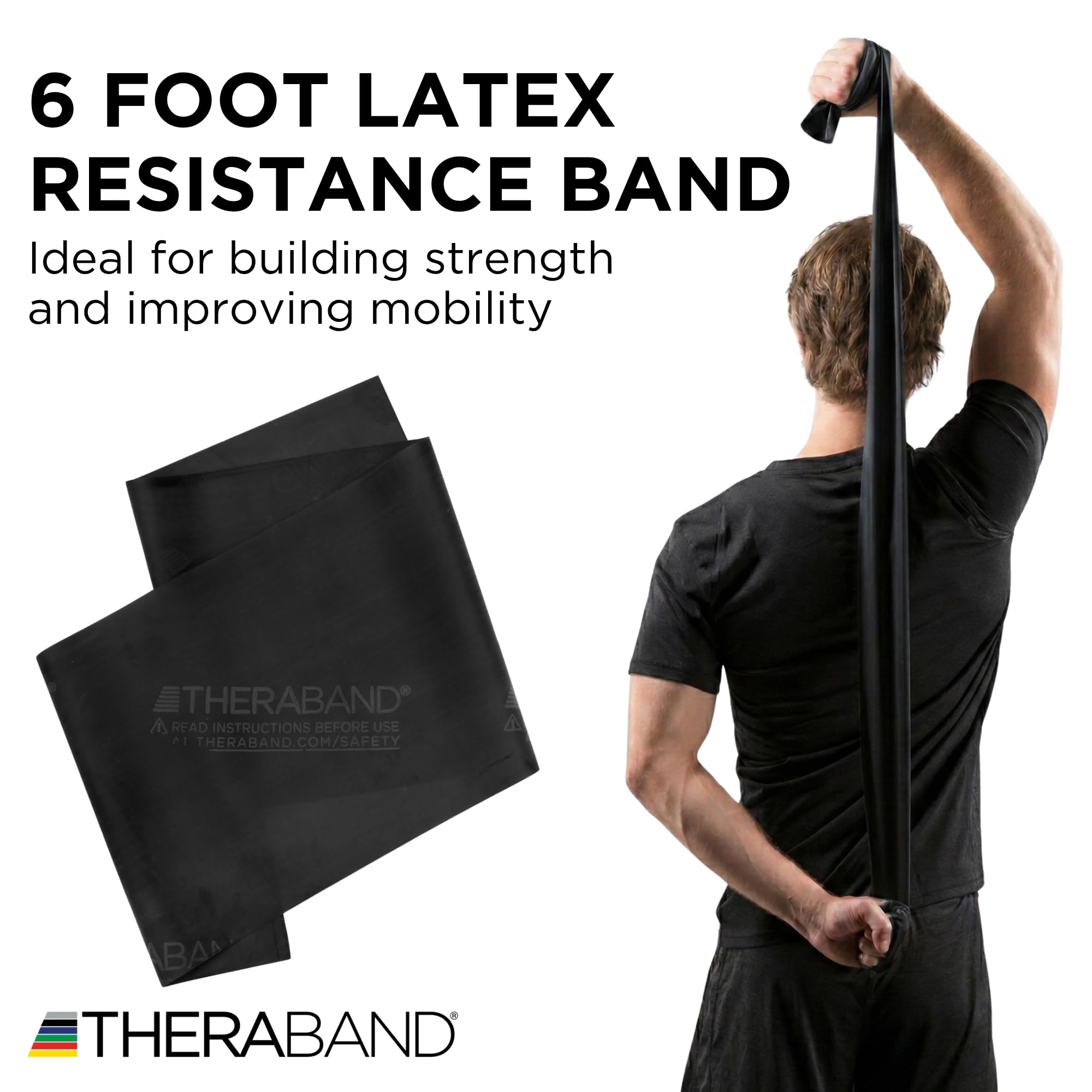 TheraBand profesjonalne lateksowe taśmy oporowe, indywidualna, elastyczna taśma 1,5 m jako sprzęt do ćwiczeń, fizjoterapia, pilates, treningi w domu, 15 m, wiele kolorów i poziomów oporu