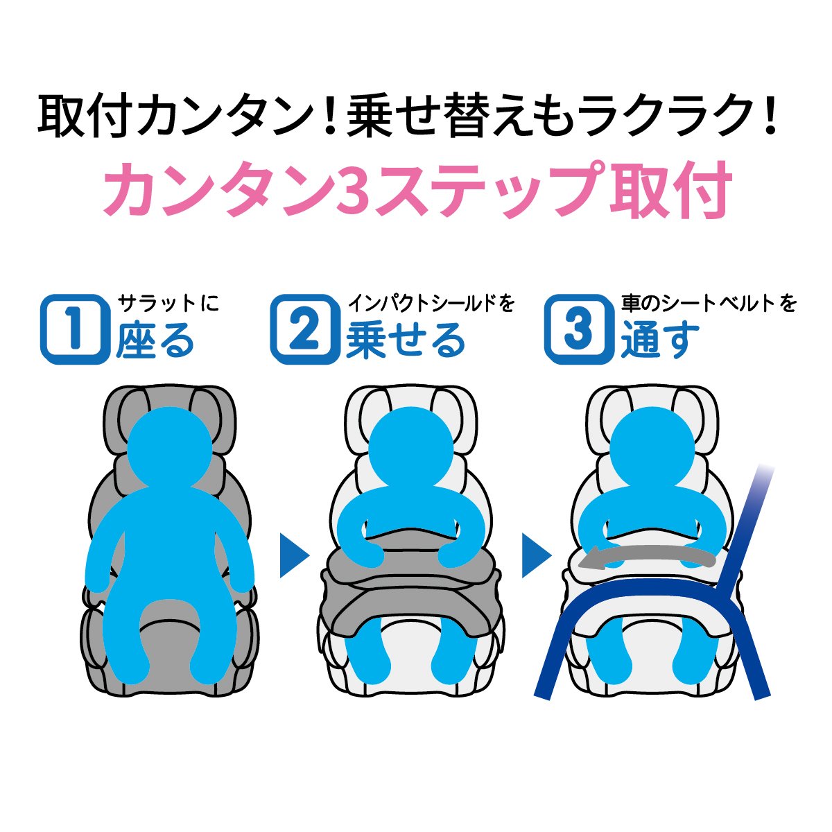 Amazon | エールベベ チャイルドシート 1歳から 使える シートベルト 