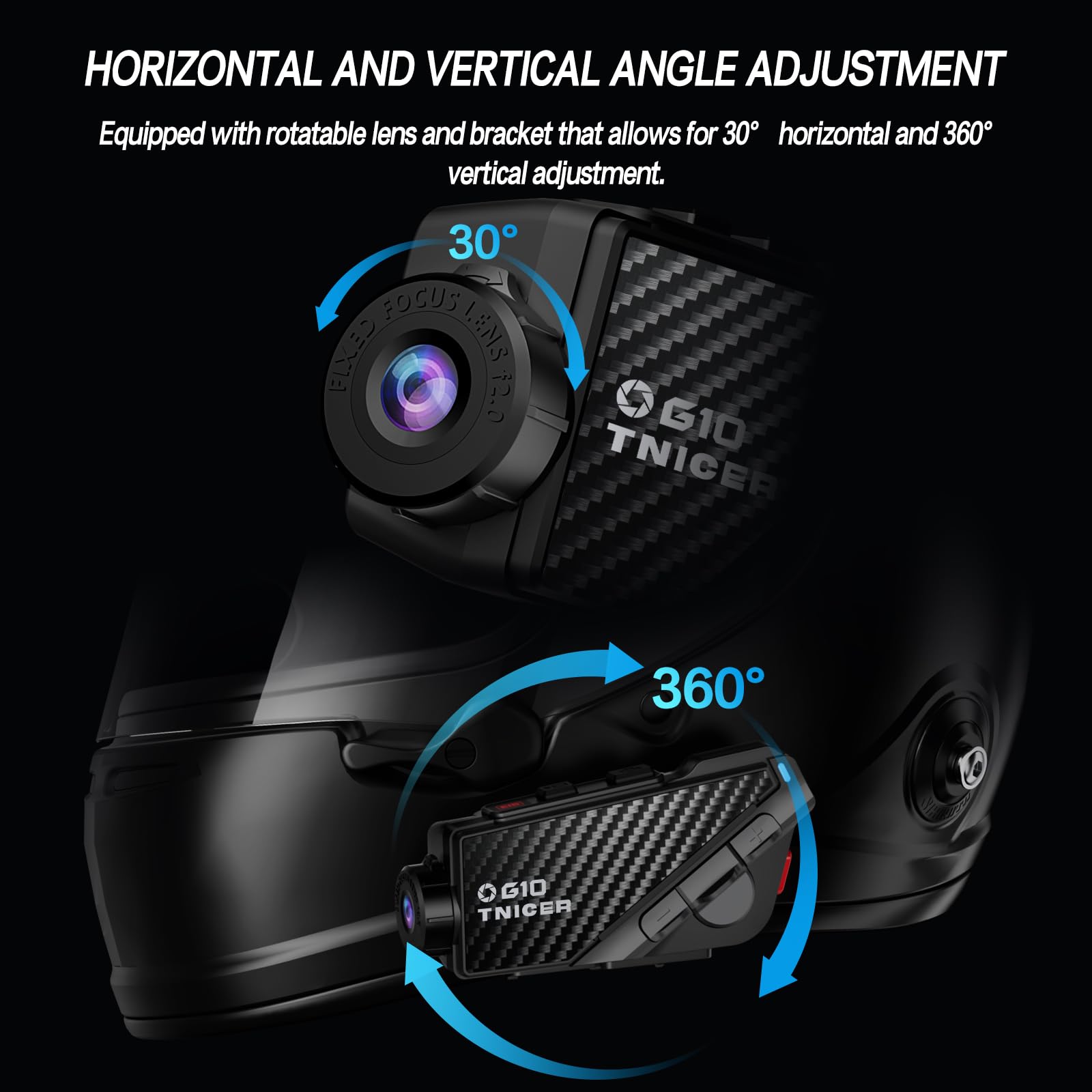 TNICER G10 カメラ付きインカム Amazon.com: TNICER Motorcycle Bluetooth Headset with Camera