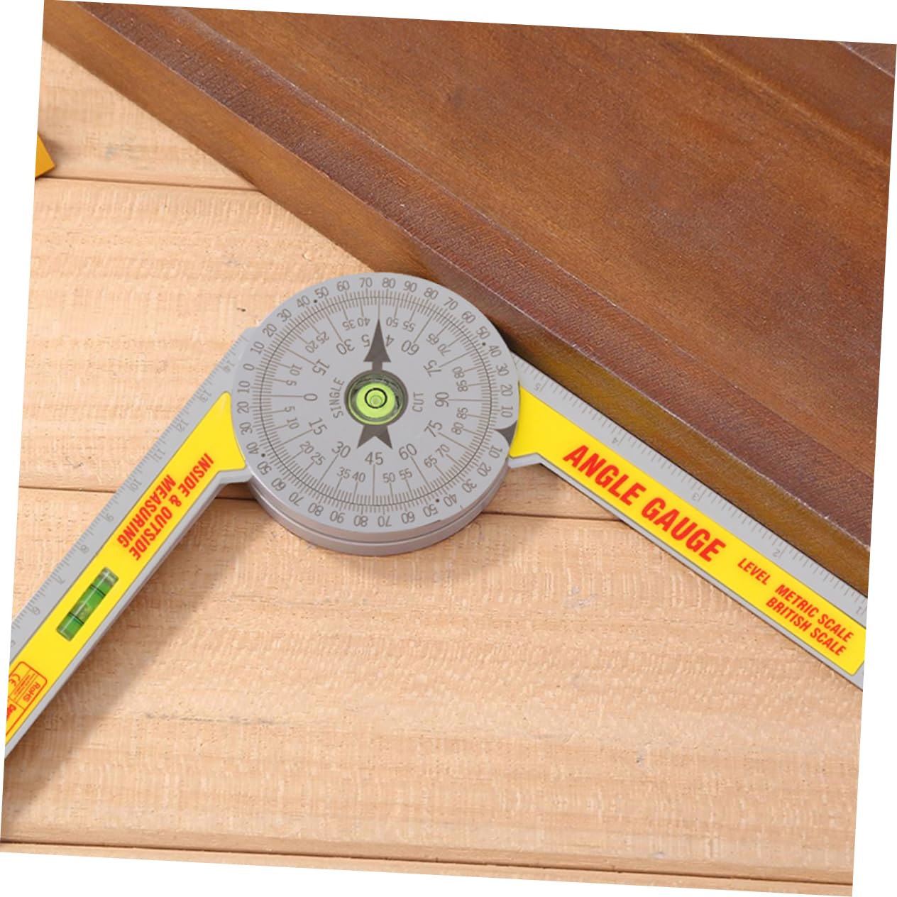 HOLIDYOYO 1Pc Angle Protractor Ruler Gauge for Woodworking Yellow Angle Finder Tool for Accurate Measurement and Projects