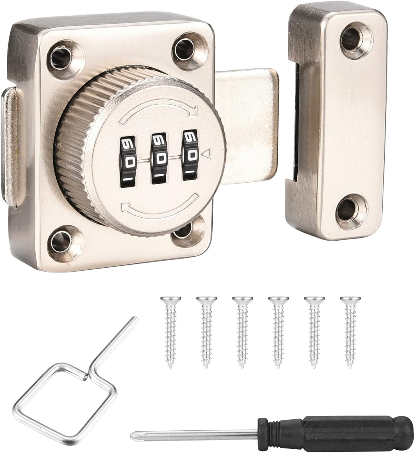 Keyless Cabinet Combination Latch,Keyless Cabinet Lock,Door Security Mechanical Combination Latch,Zinc Aloy Password Latch,for Snack Cabinet, Bathroom,Closet,Office File Cabinet,Silver Keyless Cabinet Combination Latch,Keyless Cabinet Lock,Door Security Mechanical Combination Latch,Zinc Aloy Password Latch,for Snack Cabinet, Bathroom,Closet,Office File Cabinet,Silver