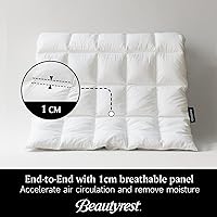 Vista 6 de Beautyrest Edredones de plumón de ganso tamaño individual, relleno de edredón blanco de lujo para todas las estaciones, 100% tela de algodón