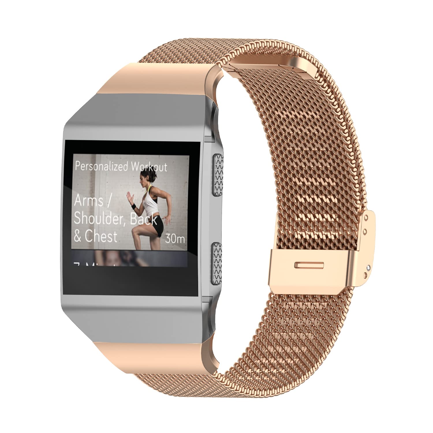 Gheper Metal Band Compatible with Fitbit ionic Mesh Woven Stainless Steel Smartwatch Bracelet Wristbands Replacement Strap