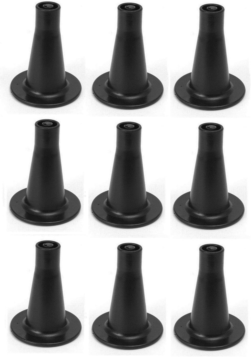 35/8" Tall Replacement Bed Frame Glide Feet, Cone Shaped