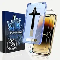 Película INSTALA FÁCIL para iPhone Anti impacto ULTRA RESISTENTE com case de alinhamento Não trinca e não estilhaça oleofóbica anti digital SafeCare Ultra HD (iPhone 15)