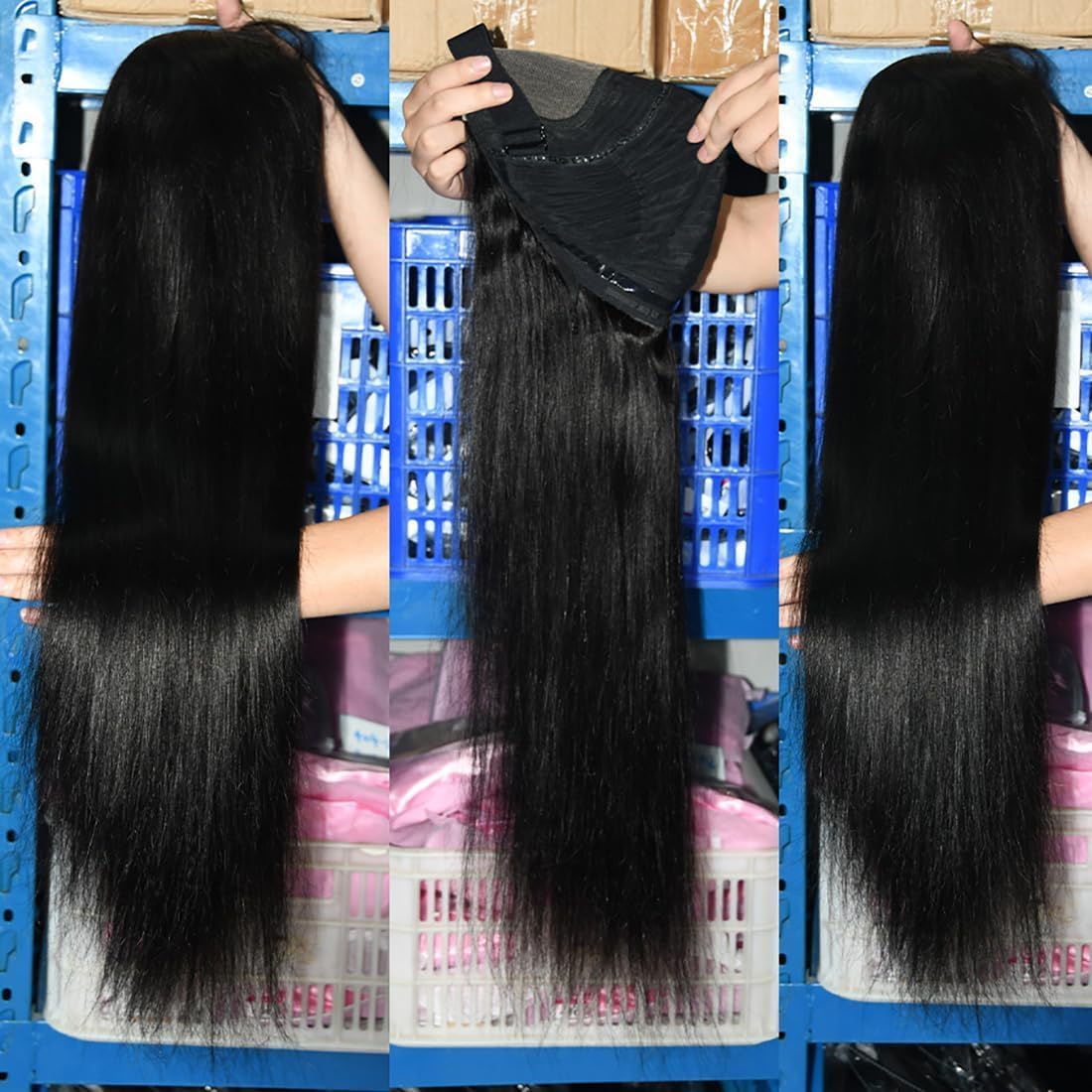 pelucas mujer pelo natural humano, Cabello virgen brasileño con una densidad del 150%, 20 inch glueless wig human hair Ahorra tiempo, ideal para principiantes.