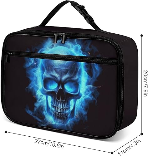Miniatura 3 de Lonchera reutilizable con diseño de calavera, bolsa de almuerzo aislada, lonchera para comida y alimentos, bolsa de mano para mujeres, niños, niñas,