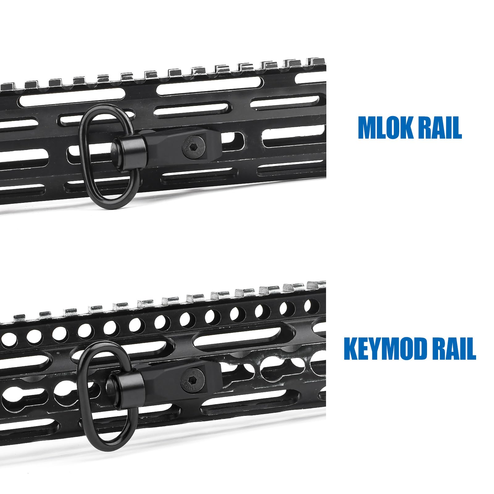 QD Sling Swivel Mount 30°Bevelled, Adattatore Tattico per Montaggio Fionda su Rotaia a Sgancio Rapido per Sistema Ferroviario MLOK/KEYMOD, Nero
