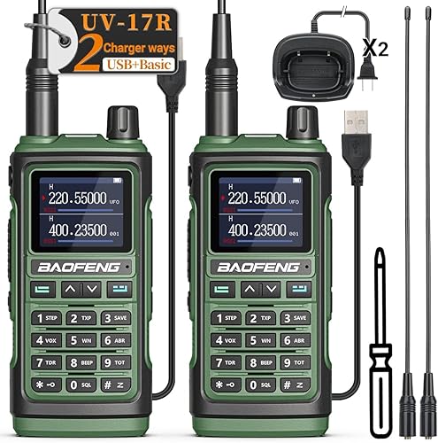 BAOFENG Radioaficionado UV-17R de baofeng UV-5R Radio bidireccional de largo alcance Walkie Talkie de banda dual para adultos Radio de 2 vías con
