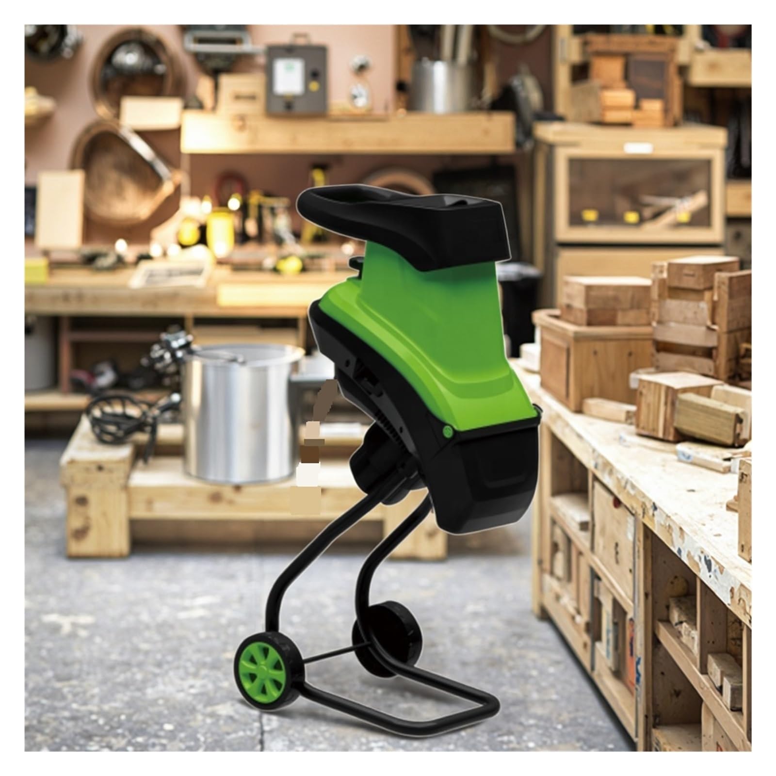 Trituradora De Madera Eléctrica Grado Industrial 15A 2500w Con Cuchillas Doble Filo Rápida para Residuos Jardín Hojas Ramas